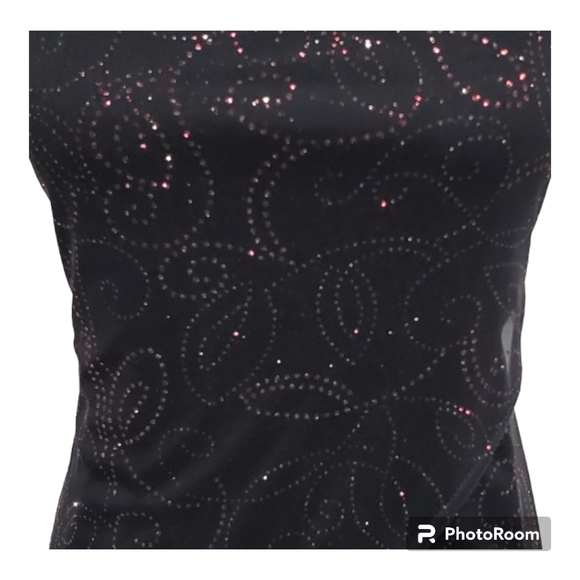 Vintage '90s Next Up Sheer Black Overlay Hi Low Dress Size Medium - Picture 7 of 13